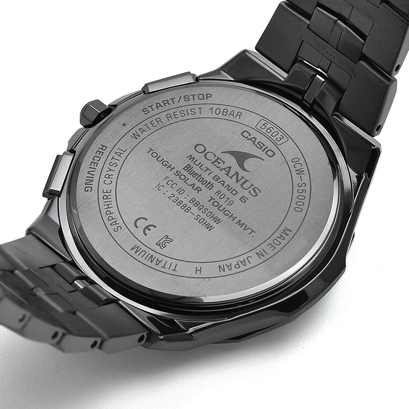 CASIO OCEANUS Manta OCW-S5000B-1AJF Black Solar Radio-Controlled Titanium Men's Watch product image