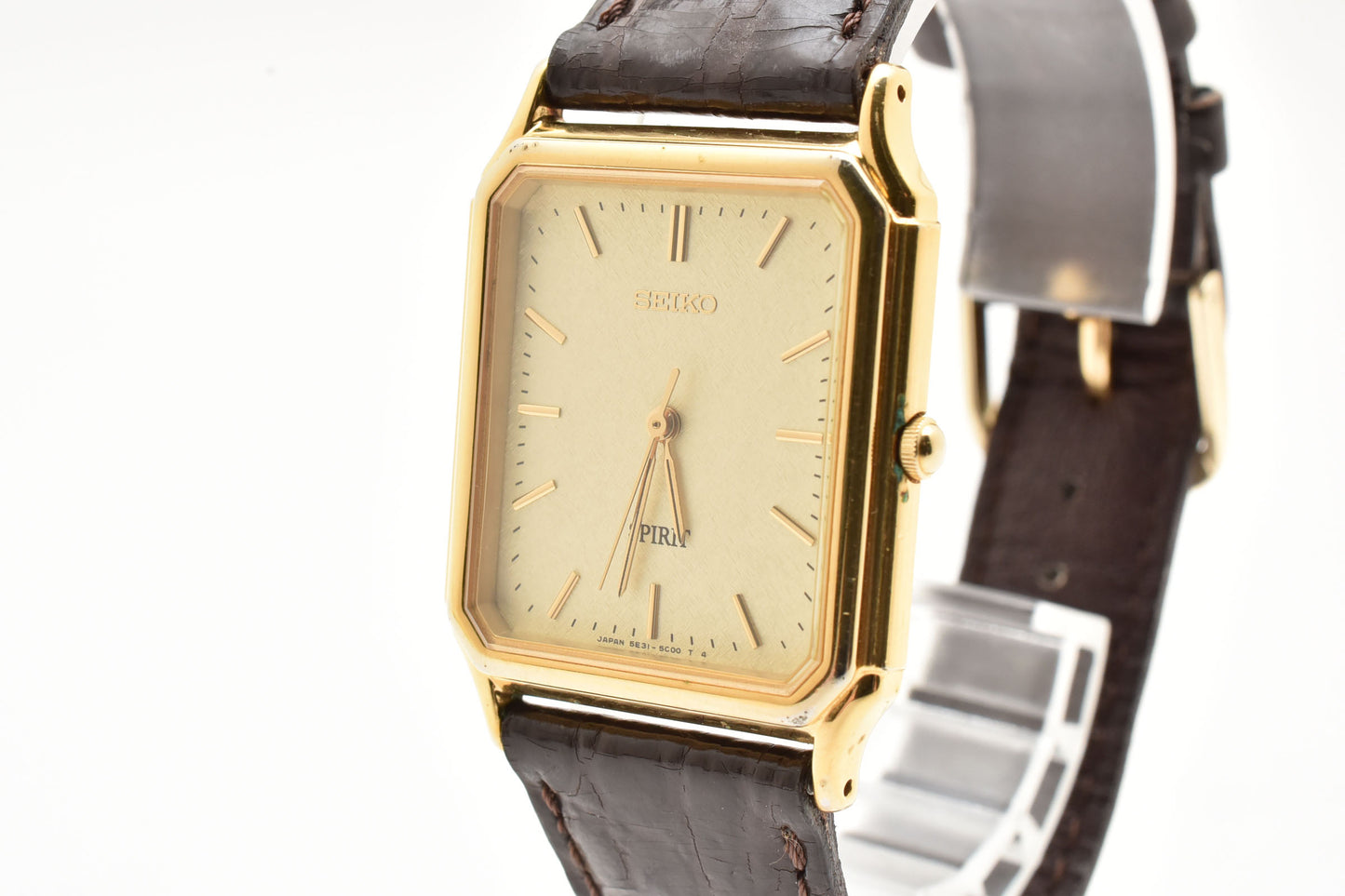 SEIKO Spirit 5E31-5B60 Gold Tank Square Quartz