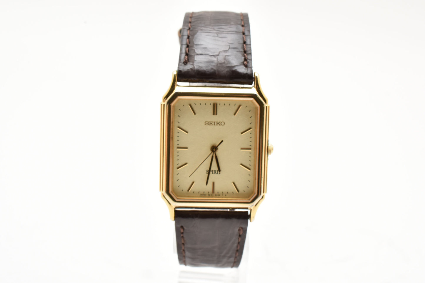 SEIKO Spirit 5E31-5B60 Gold Tank Square Quartz