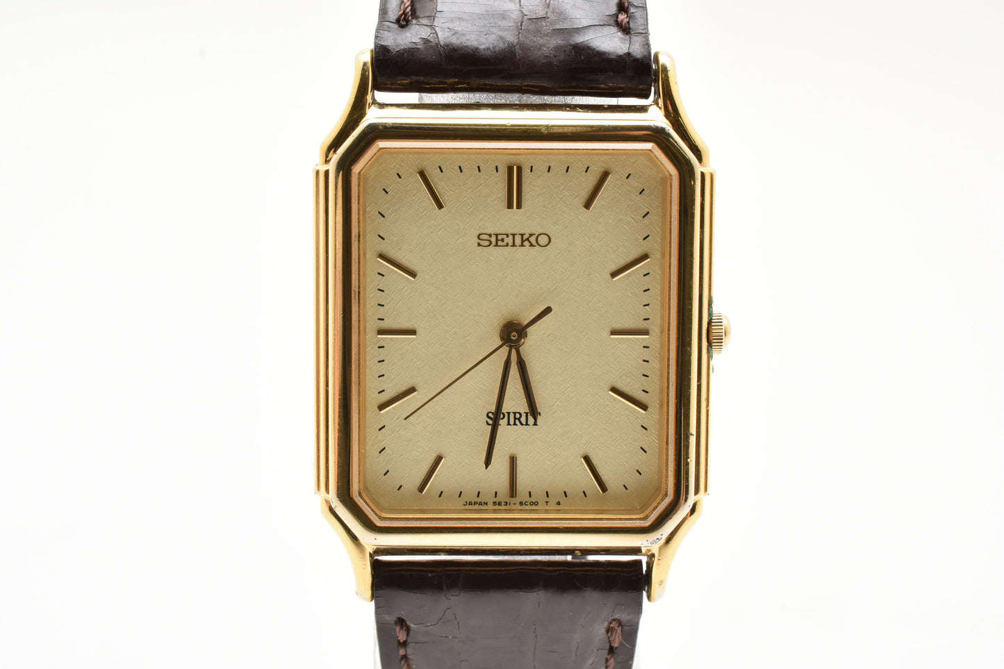 SEIKO Spirit 5E31-5B60 Gold Tank Square Quartz