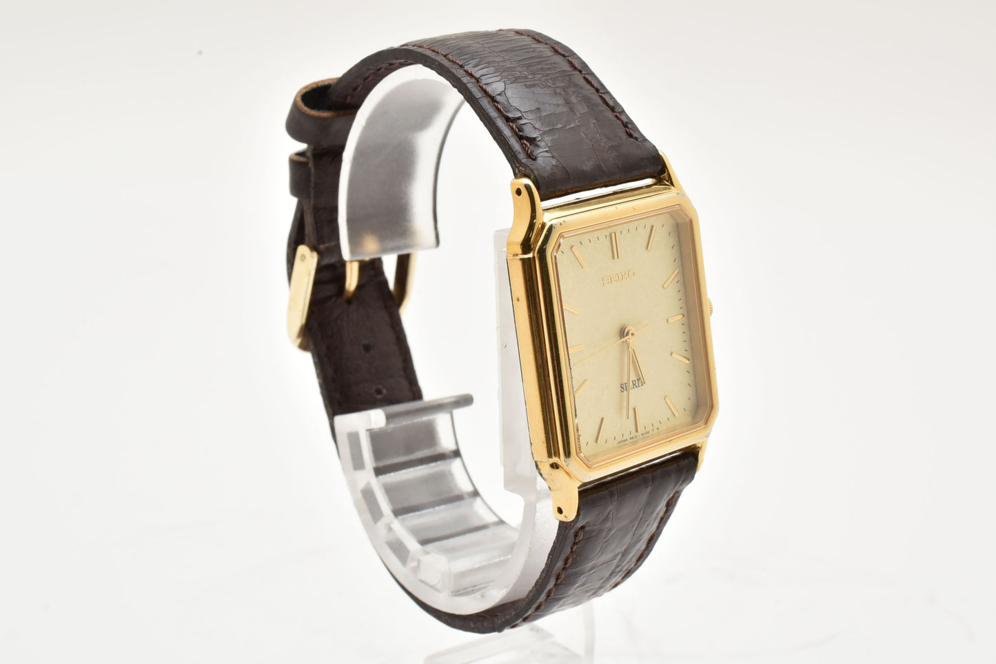 SEIKO Spirit 5E31-5B60 Gold Tank Square Quartz