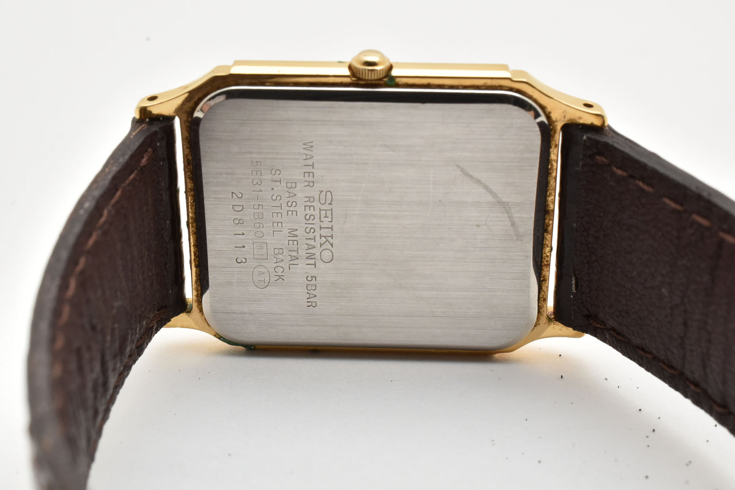 SEIKO Spirit 5E31-5B60 Gold Tank Square Quartz
