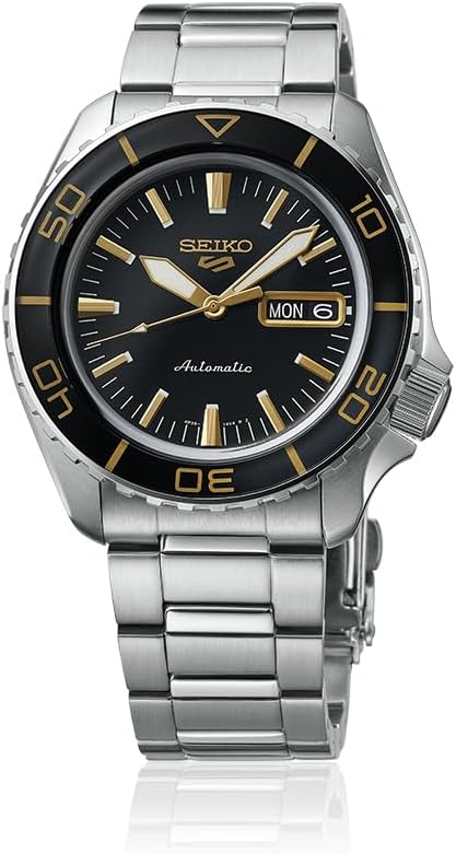 SEIKO 5 Sports SBSA261 Black x Gold Automatic Diver Men's Watch