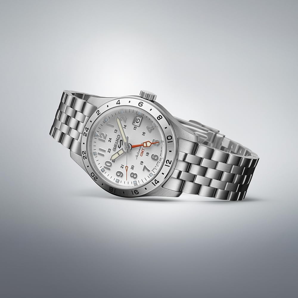 SEIKO 5 Sports Field GMT White Dial Men's Watch SBSC009
