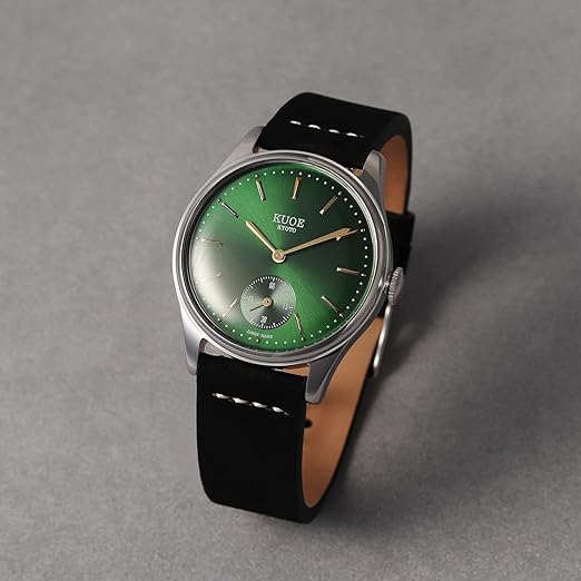 KUOE KYOTO Classic Antique Watch 35mm Suede Leather Black Band