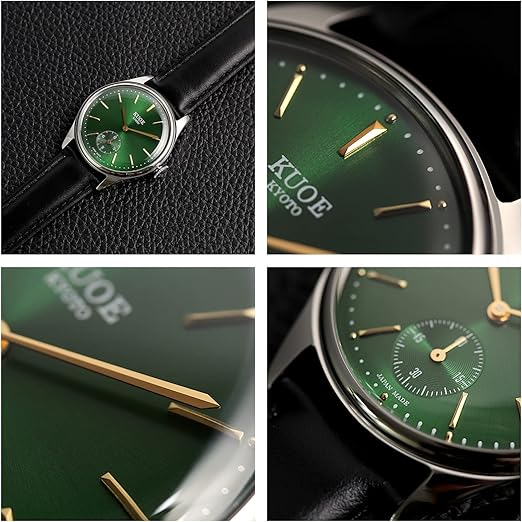 KUOE KYOTO Classic Antique Watch 35mm Suede Leather Black Band
