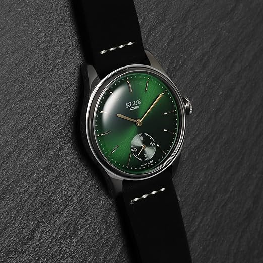 KUOE KYOTO Classic Antique Watch 35mm Suede Leather Black Band
