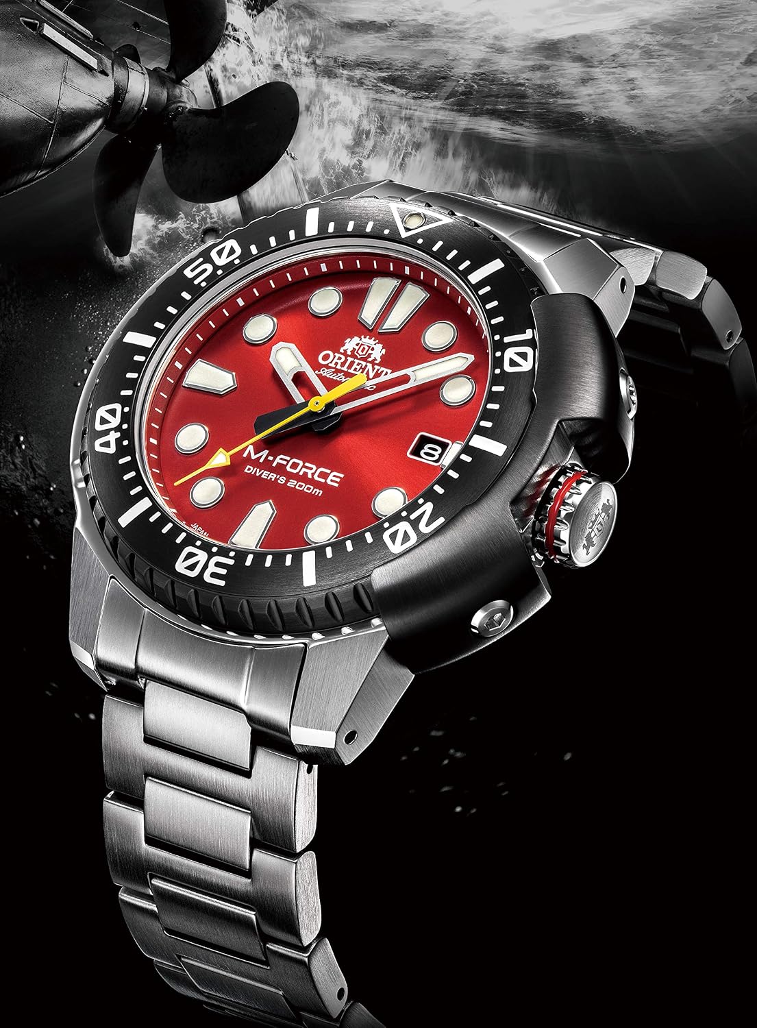ORIENT M-Force RN-AC0L02R Red Automatic Diver Men's Watch product image