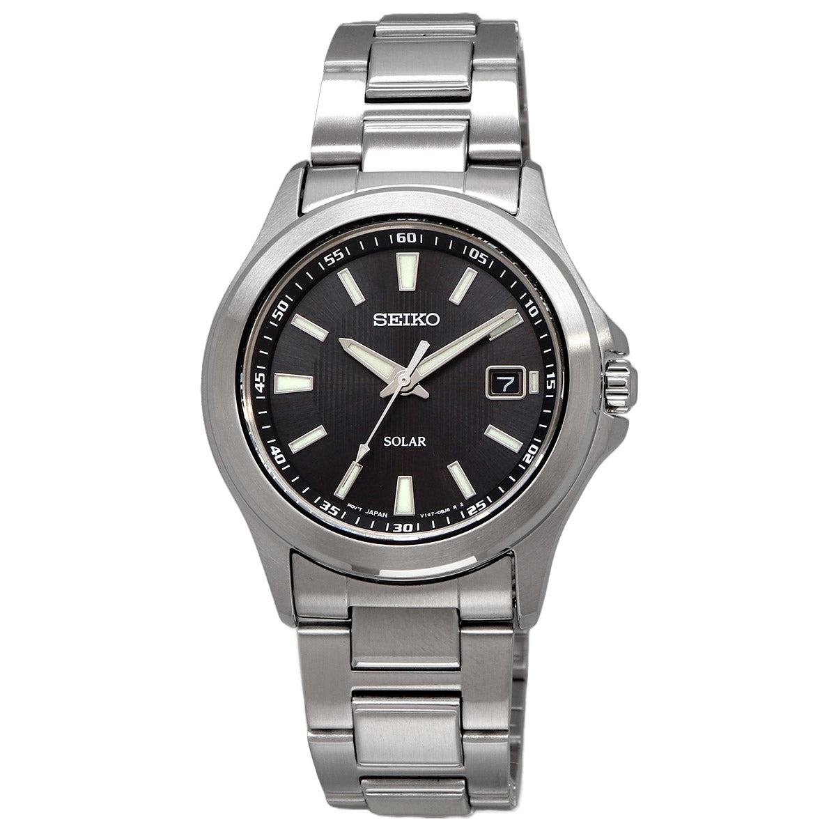 SEIKO SPIRIT SBPN067 Solar Black Silver Men's Watch