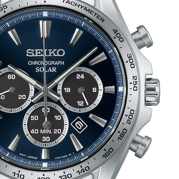 SEIKO Selection S Series SBPY183 Blue Solar Chronograph Men's Watch