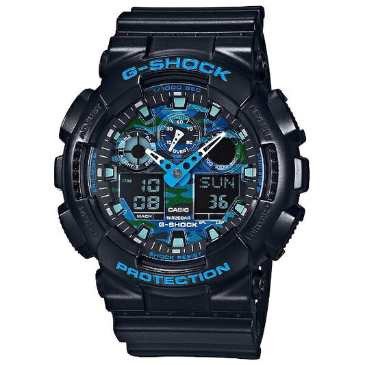 G-SHOCK GA-100CB-1AJF Black Blue Quartz Chronograph Men's Watch product image