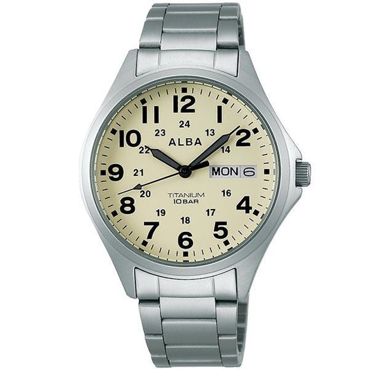 SEIKO AQPJ401 White ALBA Quartz Titanium Sporty Waterproof Men Watch