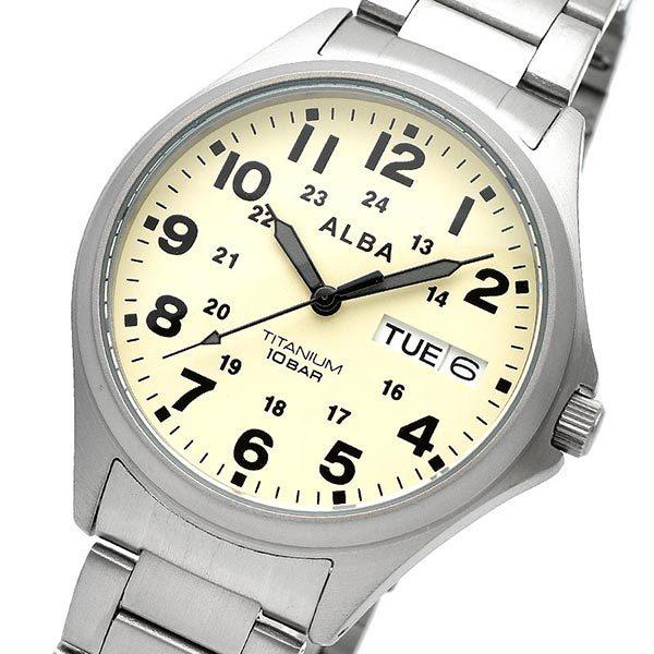 SEIKO AQPJ401 White ALBA Quartz Titanium Sporty Waterproof Men Watch