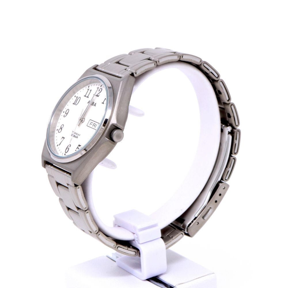 SEIKO Alba AEFJ409 Silver Titanium Quartz 10ATM Men's Watch