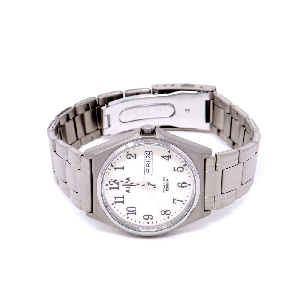SEIKO Alba AEFJ409 Silver Titanium Quartz 10ATM Men's Watch