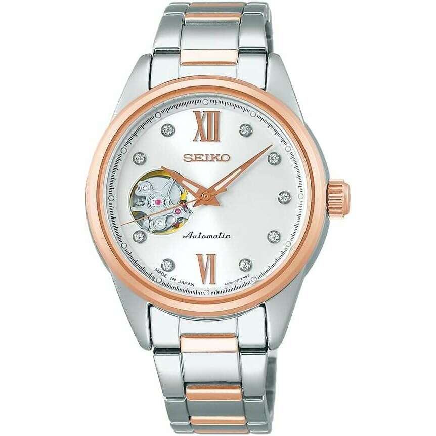 SEIKO Selection SSDE010 Silver Semi-Skeleton Women's Watch - Rook Japan front