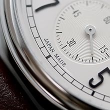 KUOE KYOTO Classic Antique Watch 35mm Type-Pressed Brown Leather Band