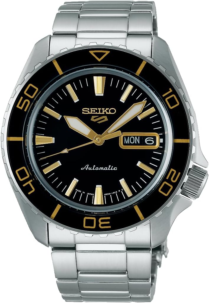 SEIKO 5 Sports SBSA261 Black x Gold Automatic Diver Men's Watch