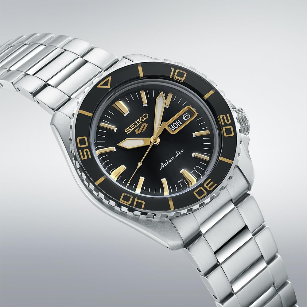 SEIKO 5 Sports SBSA261 Black x Gold Automatic Diver Men's Watch
