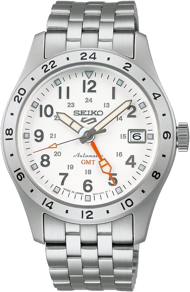 SEIKO 5 Sports Field GMT White Dial Men's Watch SBSC009