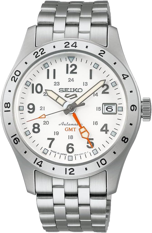 SEIKO 5 Sports Field GMT White Dial Men's Watch SBSC009