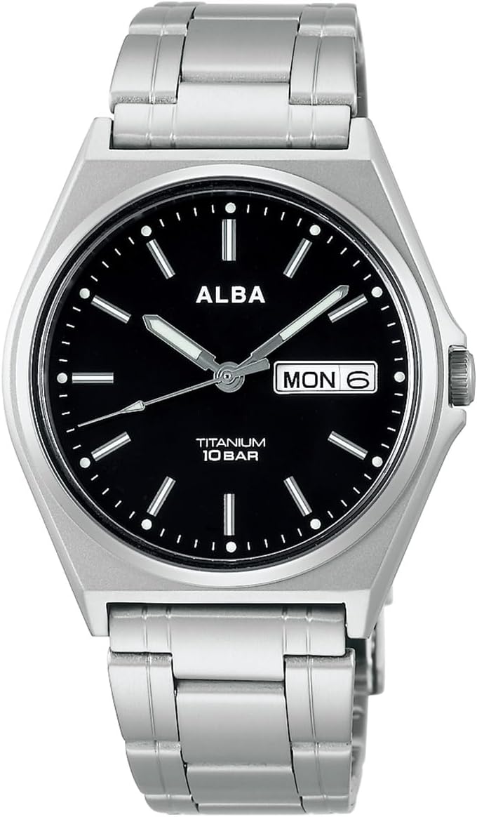 SEIKO Alba AEFJ411 Black Titanium Quartz Lightweight Men's Watch