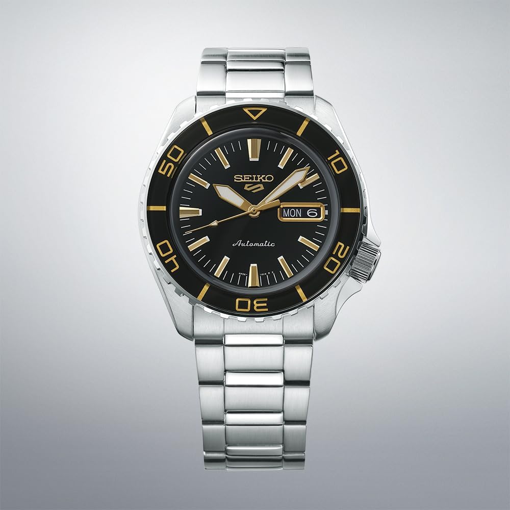 SEIKO 5 Sports SBSA261 Black x Gold Automatic Diver Men's Watch