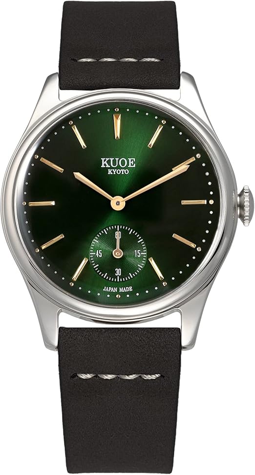 KUOE KYOTO Classic Antique Watch 35mm Suede Leather Black Band