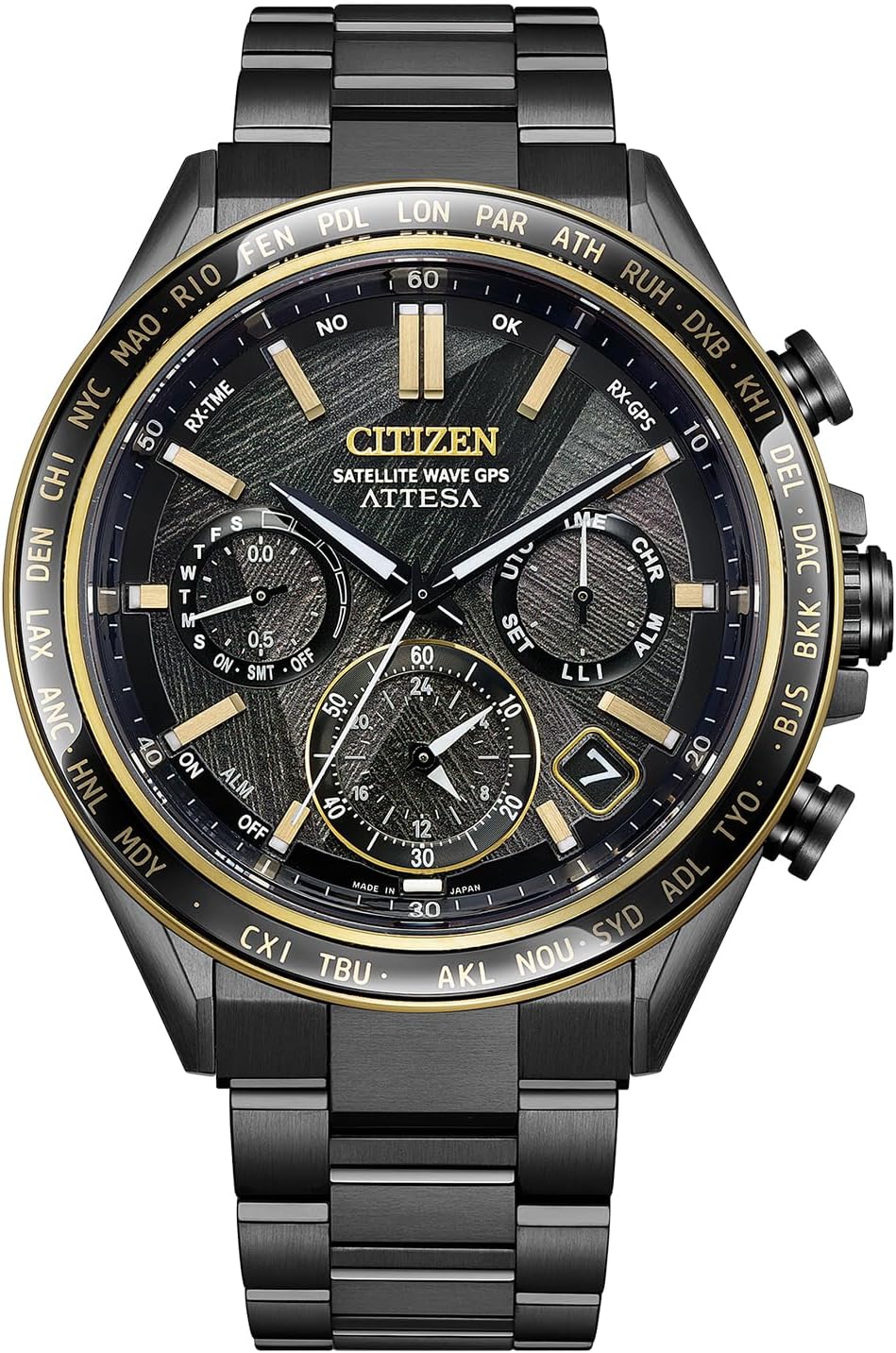 CITIZEN ATTESA CC4078-51E Black Gold GPS Eco-Drive Titanium Men's Watch product image