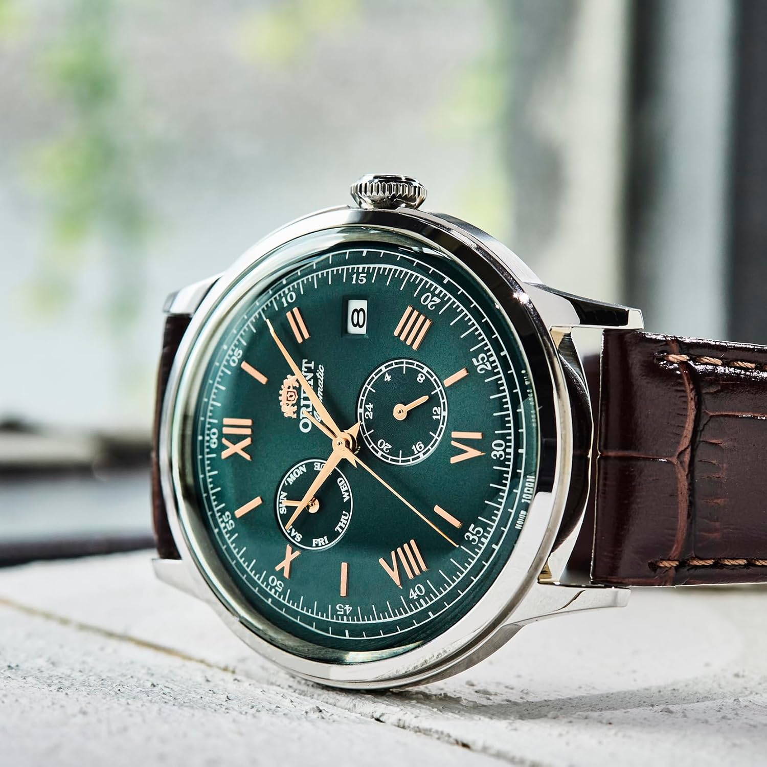 ORIENT Bambino Automatic Mechanical RN-AK0703E Green Men's Watch