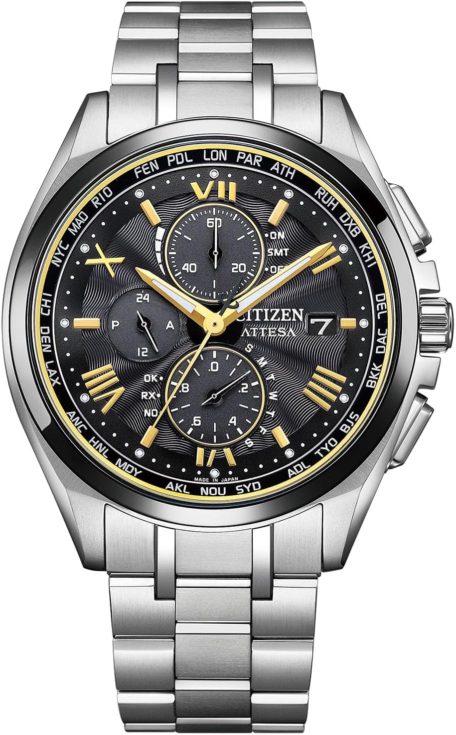 CITIZEN ATTESA AT8244-57E Black Gold Eco-Drive Radio Titanium Men's Watch product image