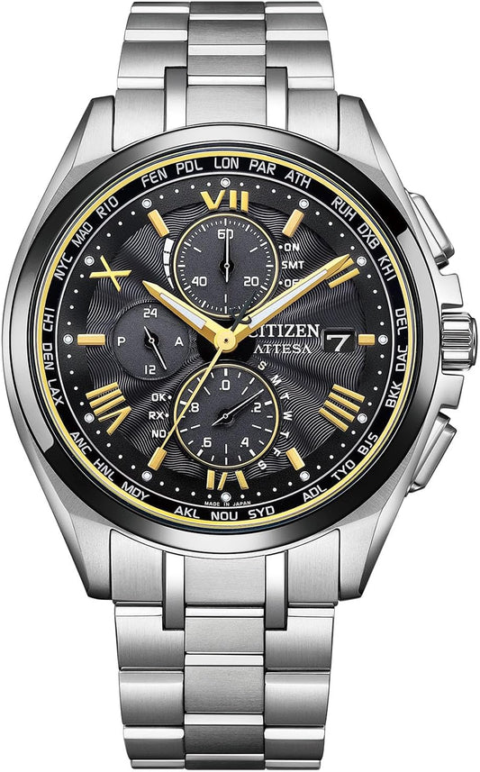 CITIZEN ATTESA AT8244-57E Black Gold Eco-Drive Radio Titanium Men's Watch product image