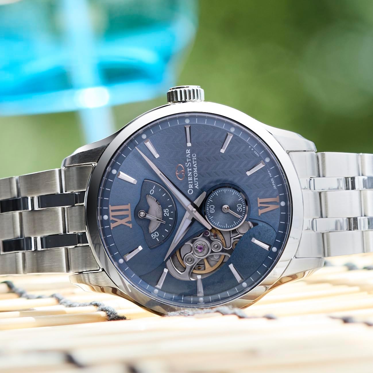 ORIENT STAR RK-AV0B08L Blue Contemporary Skeleton Men's Watch
