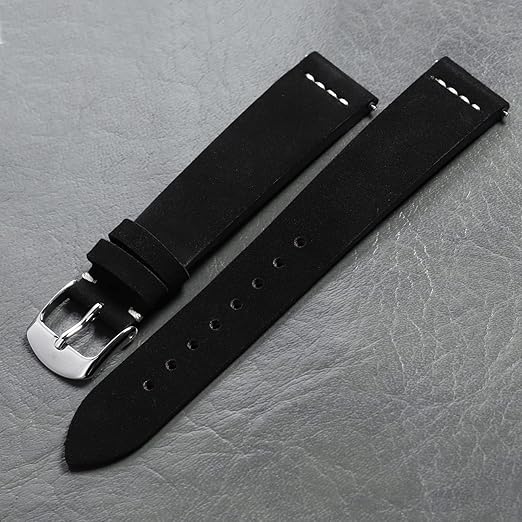 KUOE KYOTO Classic Antique Watch 35mm Suede Leather Black Band
