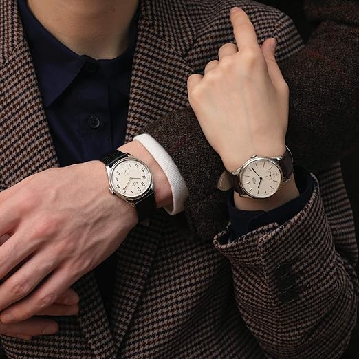 KUOE KYOTO Classic Antique Watch 35mm Shrink Leather Brown Band