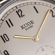 KUOE KYOTO Classic Antique Watch 35mm Type-Pressed Brown Leather Band