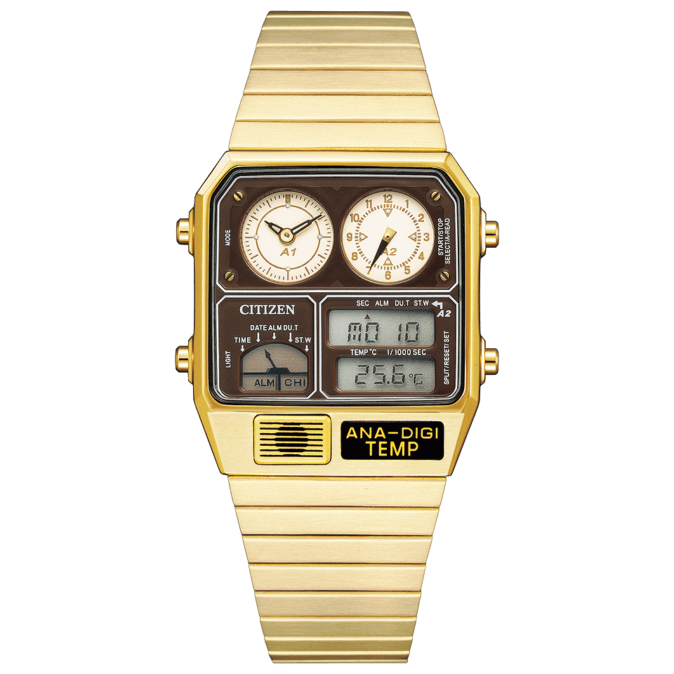 CITIZEN ANA-DIGI TEMP JG2103-72X Brown Gold Reproduction Men's Watch