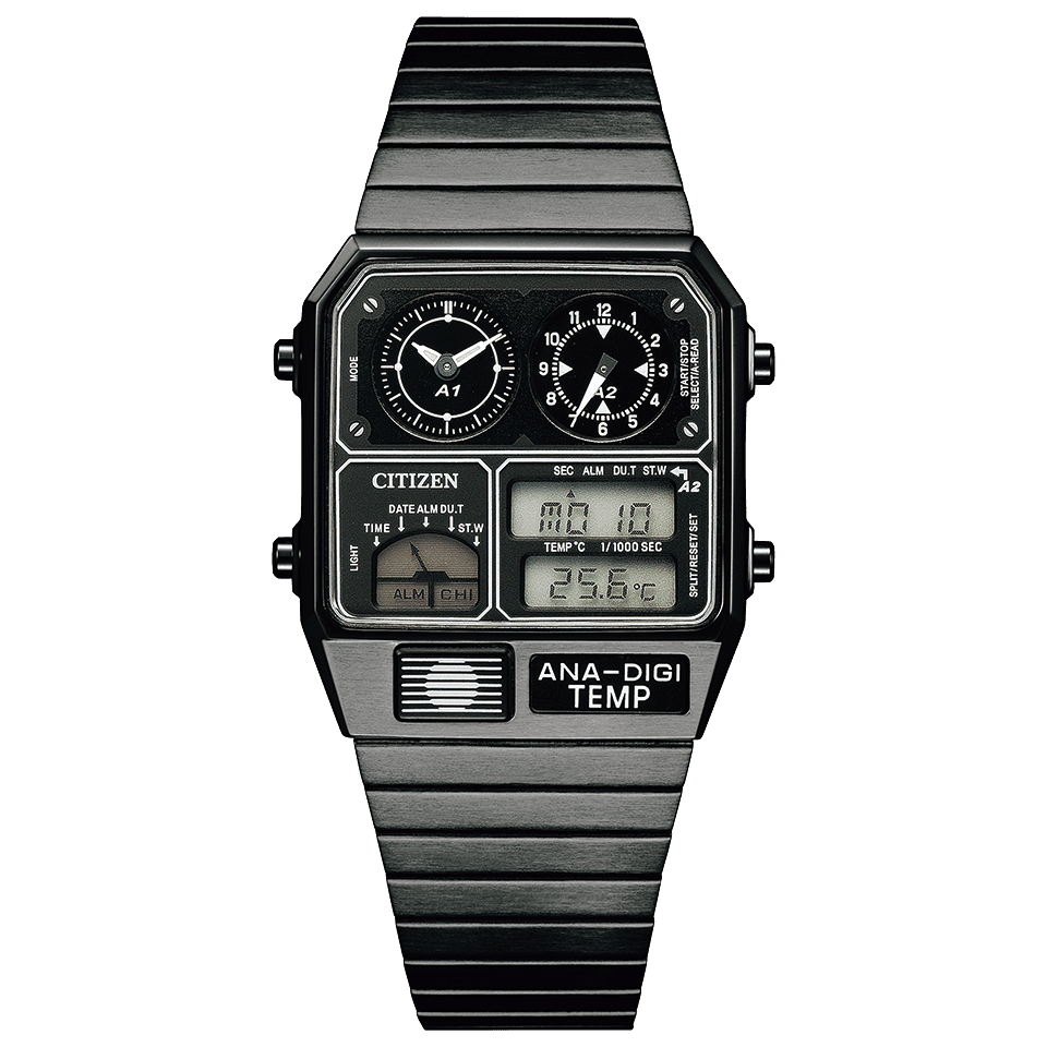 CITIZEN JG2105-93E Black ANA-DIGI TEMP Reproduction Model Men Watch