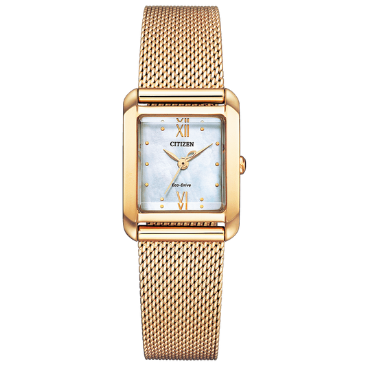CITIZEN L Square Collection EW5593-64D Eco-Drive Women's Watch Gold