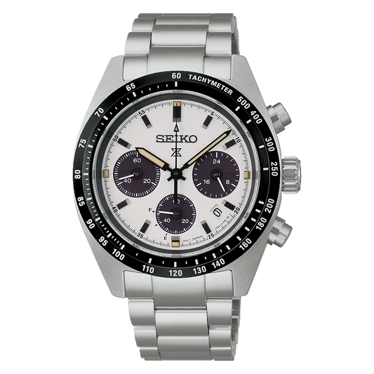 SEIKO Prospex SBDL125 White Solar Chronograph Men's Watch - official Seiko front