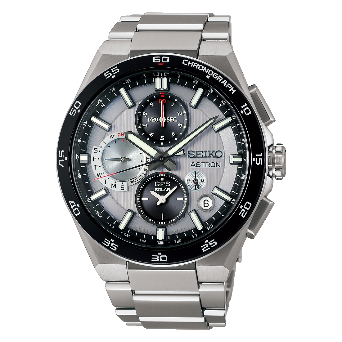 SEIKO ASTRON NEXTER SBXC153 Silver GPS Solar Dual Time Men's Watch