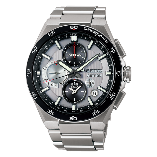 SEIKO ASTRON NEXTER SBXC153 Silver GPS Solar Dual Time Men's Watch