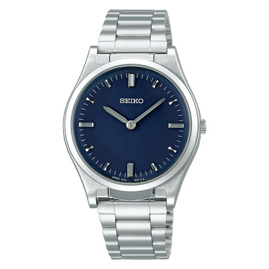 SEIKO Tactile Reading SQBR021 Navy Quartz Men's Watch - official Seiko front
