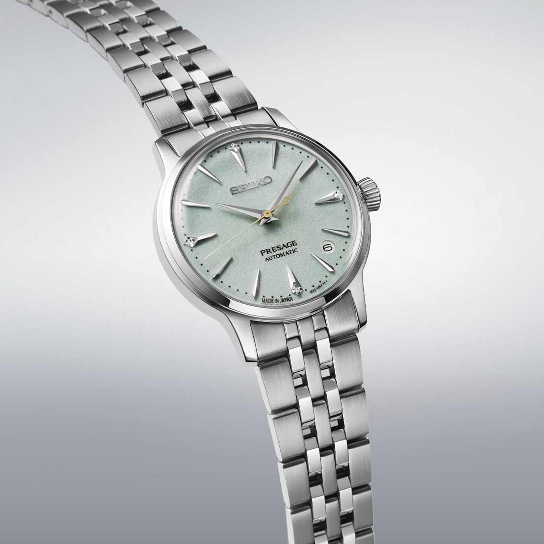 SEIKO PRESAGE SRRY051 Green Automatic Stainless Steel Women's Watch - Watchtown official angle