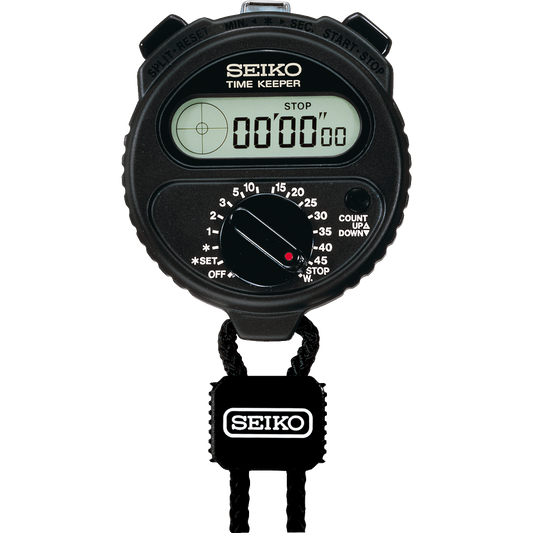 SEIKO STOPWATCH TIMEKEEPER SSBJ025 Black Digital quartz Great for sports New