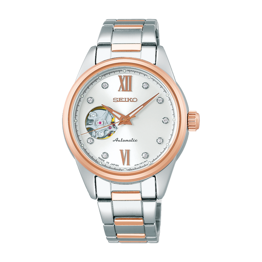 SEIKO Selection SSDE010 Silver Semi-Skeleton Women's Watch - official Seiko front