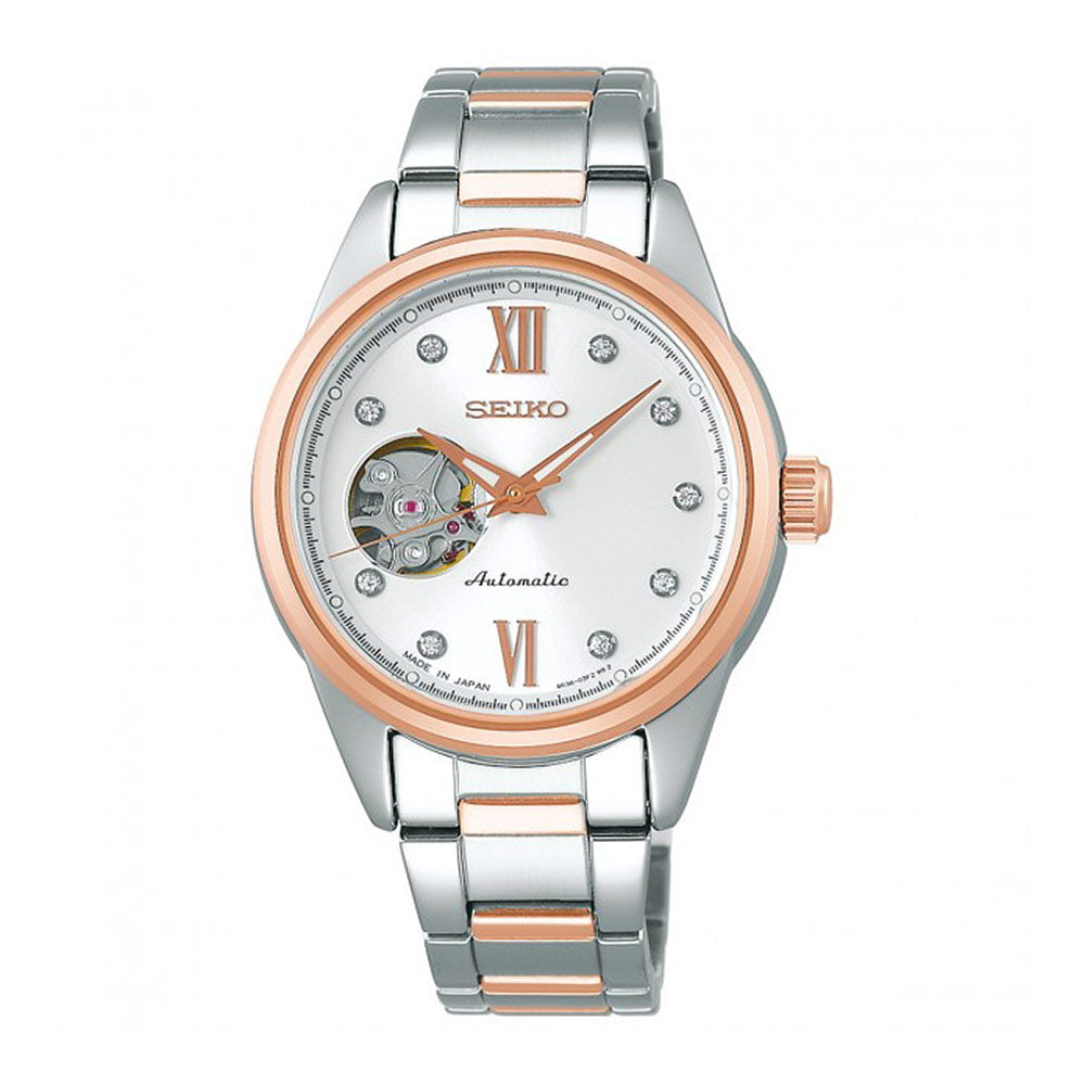 SEIKO Selection SSDE010 Silver Semi-Skeleton Women's Watch - Doseco front