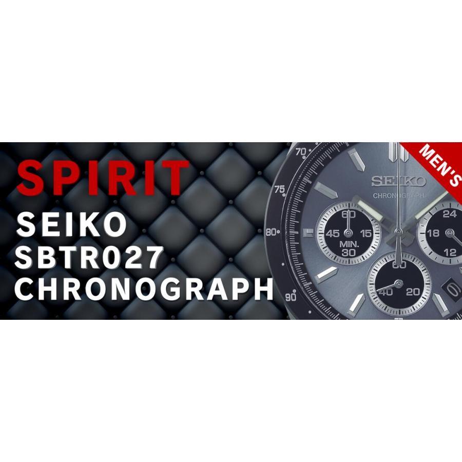 SEIKO Spirit SBTR027 light blue chronograph watch angle view