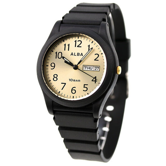 SEIKO ALBA AQPJ412 Gold quartz urethane Men's Watch