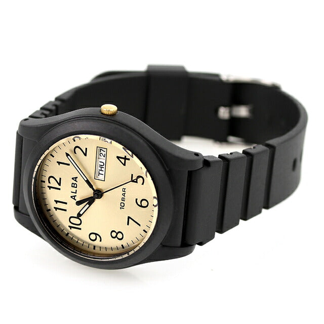 SEIKO ALBA AQPJ412 Gold quartz urethane Men's Watch